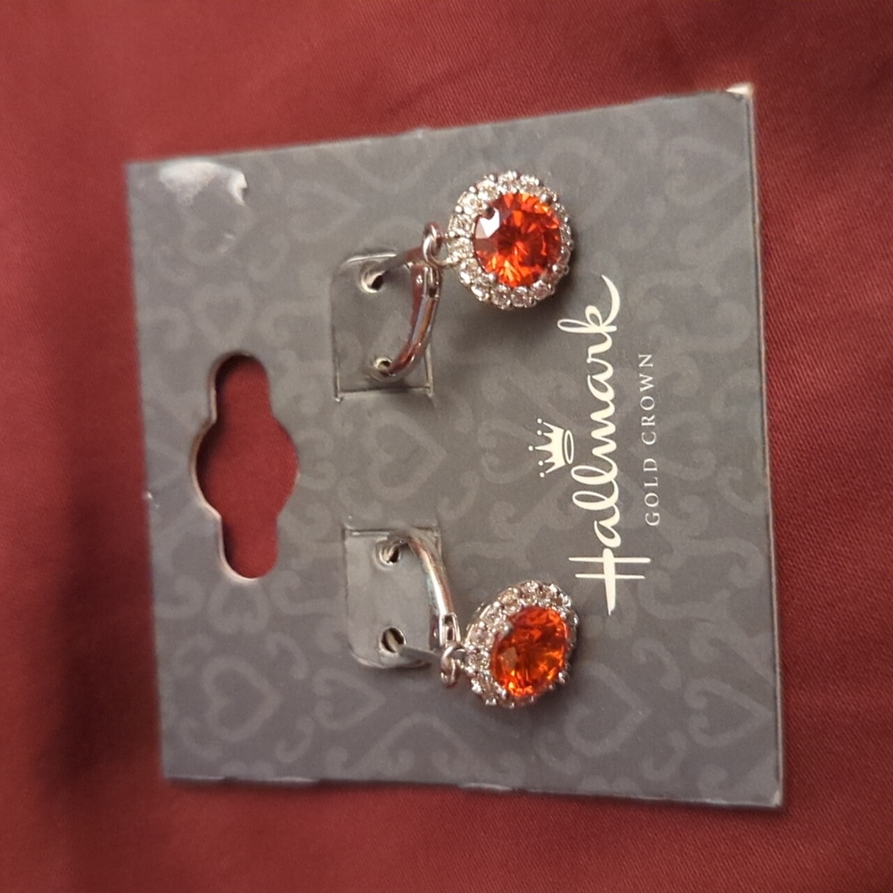 3/$15 Hallmark Ruby Birthstone Leverback Earrings
